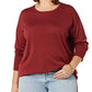 Amazon Essentials Women's Lightweight Long-Sleeved Scoop Neck Tunic Jumper (Available in Plus Size), Burgundy, XS