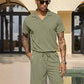 COOFANDY Men's Polo Shirt and Shorts Set 2 Piece Outfits Fashion Summer Tracksuits Short Sleeve Casual Polo Suit