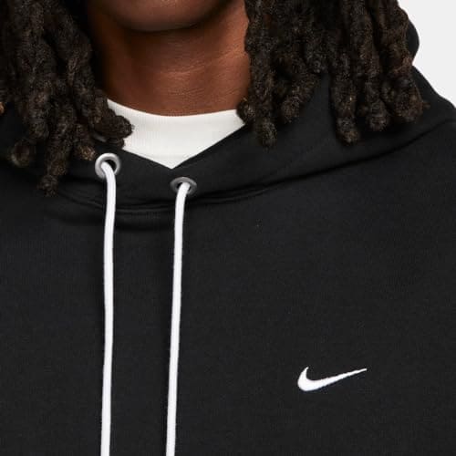 Nike DX1355-010 Solo Swoosh Sweatshirt Men's BLACK/WHITE Size L