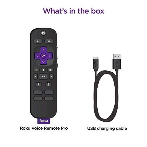 Roku Voice Remote Pro | Rechargeable TV Remote Control with Hands-free Voice Controls, Headphone Mode & Lost Remote Finder - Replacement Remote Compatible with Roku TV, Roku Players, & Roku Audio