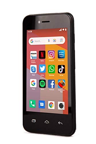 TTfone TT20 Smart 3G Mobile Phone with Android GO - 8GB - Dual Sim - 4Inch Touch Screen - Pay As You Go (EE with £10 Credit)