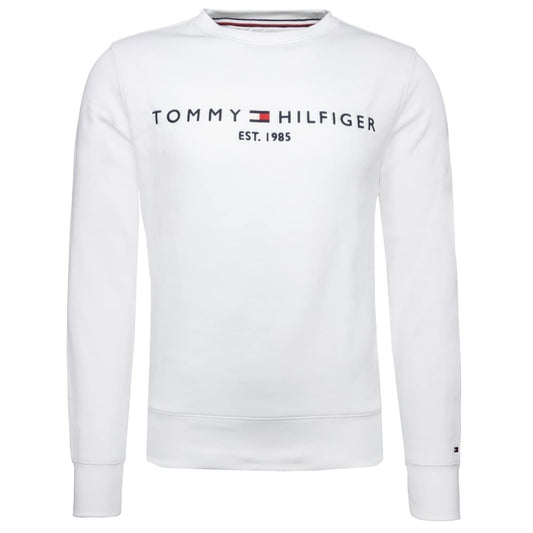 Tommy Hilfiger Men Tommy Logo Sweatshirt without Hood, White (White), L