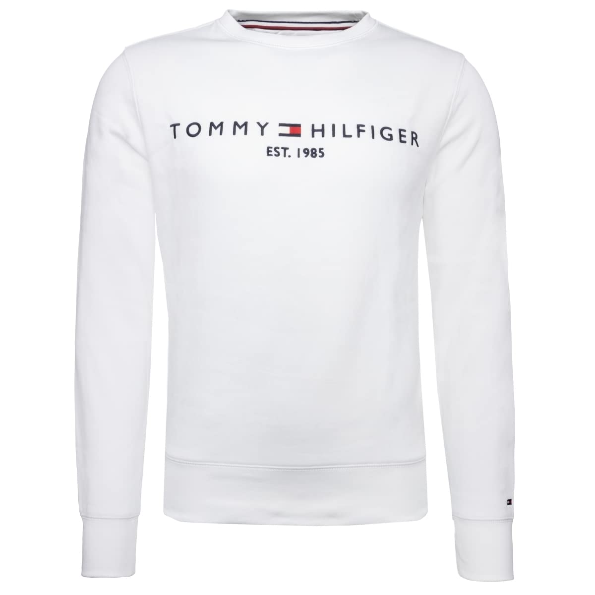 Tommy Hilfiger Men Tommy Logo Sweatshirt without Hood, White (White), S