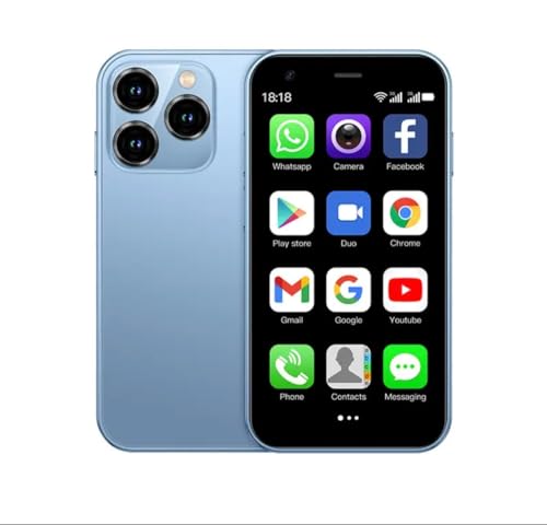 2023 New SERVO 15SE 3.0" Small Smartphone Dual SIM 3G WCDMA Android 8.1OS 2GB+16GB GPS WiFi Portable Mini Mobile Phone (Blue)