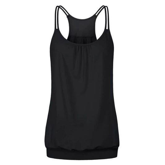 Womens Summer V Neck Camisole Sleeveless Tops UK Strapless Top Floral Vest Tops Solid Flared Swing Top Pleated Blouse Casual Loose Summer Tee Top Blouse Tunic Ladies Black