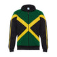 JL Sport Authentic Jamaican Long Sleeved, Boy's Zip-Up Jacket (Black, Green and Yellow) - 9-10