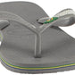 Havaianas, Unisex Adults, Brasil Logo, Flip Flop, Steel Grey/Steel Grey, 4.5/5 UK