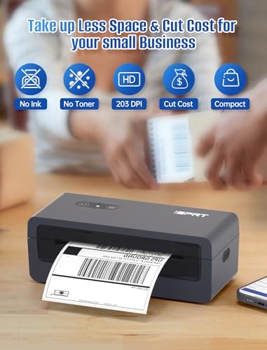 iDPRT Bluetooth Thermal Label Printer, 4X6 Shipping Label Printer for Small Business and Shipping Packages, Support Windows, Mac, iOS, Android, Used for Amazon, Shopify, Ebay, UPS, USPS