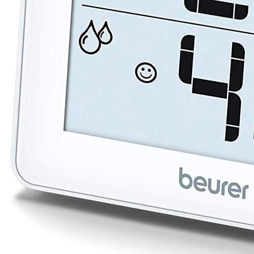 Beurer HM16 Thermo-Hygrometer | Indoor Climate Control for a Healthier Home | Displays Room Temperature and Humidity | Easy to interpret Smiley face sequencing