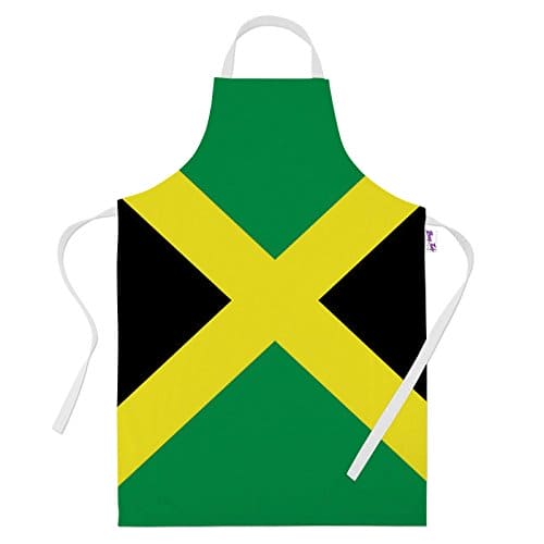 Jamaican Flag apron Baking Jamaica themed Caribbean Reggae Gifts Kitchen Cooking White