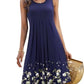 KILIG Summer Dresses for Women UK Beach Casual Sundress Ladies Sleeveless Tank Dress Midi Floral Cover Ups (A1-Navy, M)