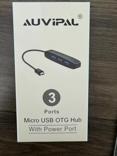 AuviPal 3-Port Micro USB OTG Hub Adapter (3 USB Ports + Power Port) for Fire Stick 4K, Playstation Classic, Raspberry Pi Zero, Sega Genesis Mini, S/NES Classic Mini and More - Black