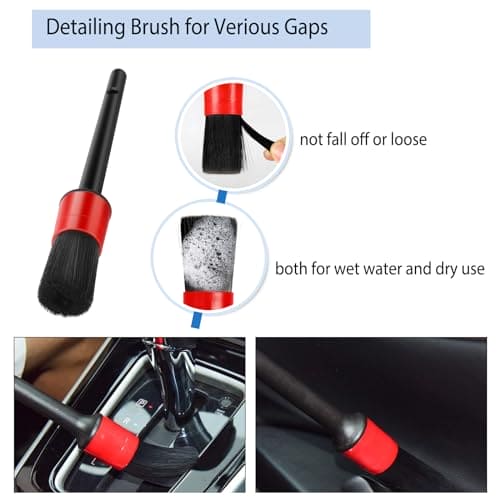 Fitosy Car Interior Duster Detail Brush Cleaning Gel Kit, Soft Dash Vent Dusting Car Slime Putty Detailing Brushes Accessories Essentials Supplies Tools for Auto,Truck,SUV,RV