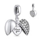 NINGAN “I Love You” Heart Pendant Charm 925 Sterling Silver Dangle Charms Compatible With European Bracelets & Necklaces