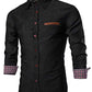 COOFANDY Mens Shirt Casual Dress Button Down Denim Work Type 01 - Black Large Long Sleeve