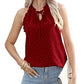 Sampeel Sale Vest Tops for Women Summer Halter Neck Sleeveless Ladies Swiss Dot Chiffon Tank Red Size 22-24