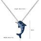 OBCPD Solitaire 2ct Blue Moissanite Dolphin Pendant Necklace 925 Sterling Silver Choker Necklace Women Gift Jewelry