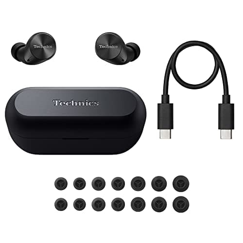 Technics HiFi True Wireless Multipoint Bluetooth Earbuds with Noise Cancelling, 3 Device Multipoint Connectivity, Wireless Charging, Impressive Call Quality, LDAC Compatible - EAH-AZ60M2-K (Black)