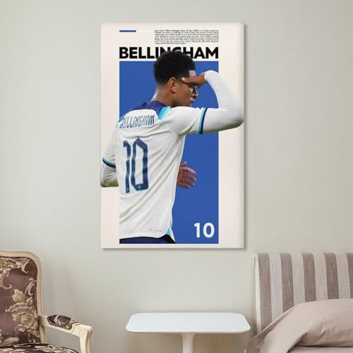 LUUJPWLN Jude Bellingham England Sports Poster High Resolution Soccer Fan Gift Idea Fifa World Cup Canvas Poster Bedroom Decor Landscape Office Room Decor Gift 08x12inch(20x30cm)