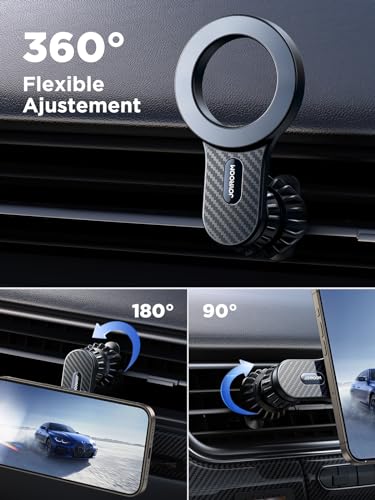 JOYROOM 2023 Fits for MagSafe Car Mount, [Enjoy Never Blocking] Magnetic Phone Car Mount, [Military 20xN55 Magnet] Air Vent Car Phone Holders for iPhone 15/14/13/12 Series&MagSafe Case All Phones