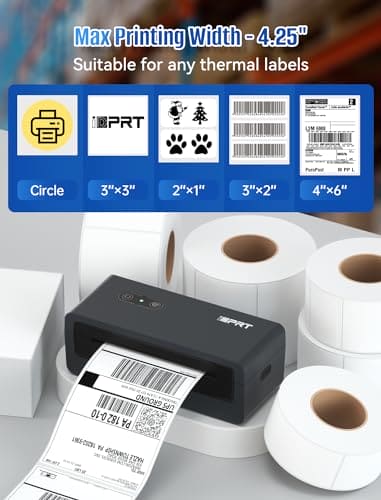 iDPRT Bluetooth Thermal Label Printer, 4X6 Shipping Label Printer for Small Business and Shipping Packages, Support Windows, Mac, iOS, Android, Used for Amazon, Shopify, Ebay, UPS, USPS