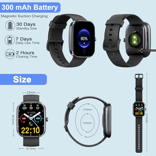 Smart Watch for Men Women, 1.91" HD Fitness Watch with Make/Answer Call, IP68 Waterproof Smartwatch with 110+ Sports, Fitness Tracker, SpO2 Heart Rate Sleep Monitor, Activity Trackers for Android/iOS