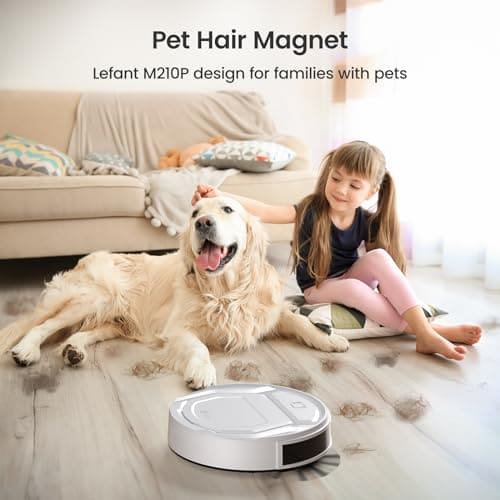 Lefant M210 Pro Robot Vacuum Cleaner, 2200Pa Powerful Suction, 120 Mins Runtime, Automatic Self-Charging, Wi-Fi/App/Alexa Control, Ideal for Pet Hair, Hard Floor and Low-Pile Carpet