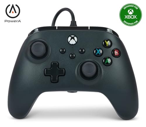 PowerA Wired Controller For Xbox Series X & S, Xbox One, PC, Windows 10 & 11, Dual Rumble Motors, Detachable 10ft USB Cable, 3.5mm Stereo Headset Jack, Official: Black