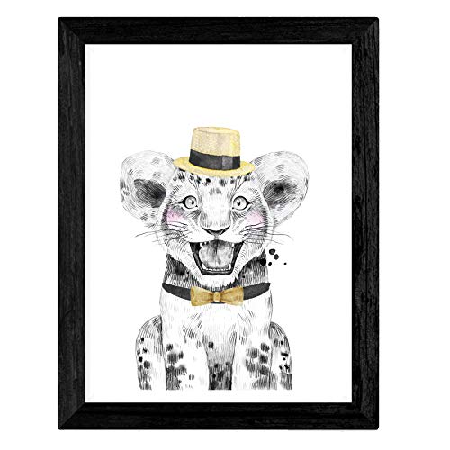 Nacnic Set of 4 prints of Animals Children Tones Yellows in A3 size, Poster. Frameless