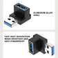 USB3.1 90 Degree Adapter, USB 3.1 Male to Female Right Angle Extension Adapter, USB A to A Adapter for Hard Drive, keyboard, Laptop, 2 Pack Angle Connector (USB 3.1 Right Angle)