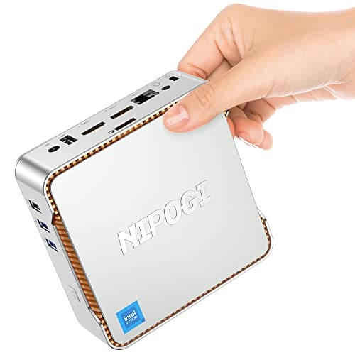 NiPoGi Mini PC, 12th Intel Alder Lake-Ν95 (up to 3.4GHz) 8GB RAM 256GB M.2 SSD Mini Computer, Gigabit Ethernet, 4K UHD, Dual Wi-Fi, BT 4.2, Mini Desktop PC for Home/Business/School