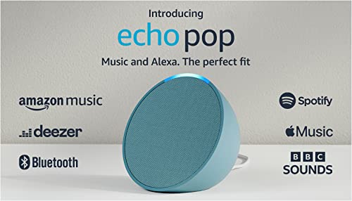 Certified Refurbished Echo Pop | Full sound compact Wi-Fi and Bluetooth smart speaker with Alexa | Midnight Teal