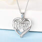 YL Mum Necklace 925 Sterling Silver Heartbeat CZ Stone Heart Love Pendant Necklace for Women Mother,45-48 cm(White)