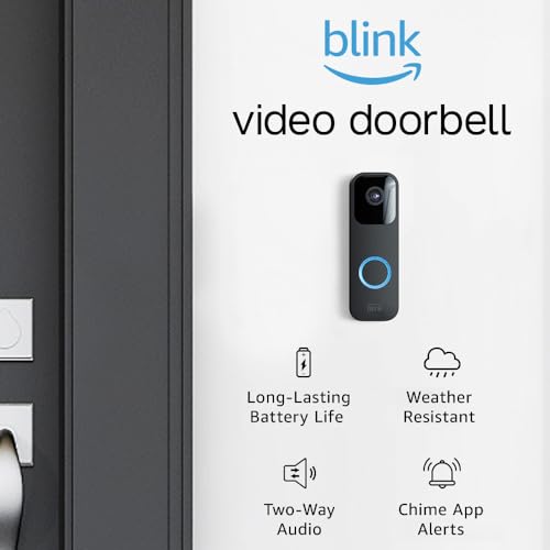 Blink Video Doorbell | Two-way audio, HD video, long-lasting battery life, motion detection, chime app alerts, Works with Alexa (Black)