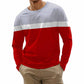 Mens Long Sleeve T Shirt Long Sleeve Polo Shirts Mens Deals Mens Fashion Casual Sports Striped Stitching Digital Printing Round Neck T Shirt Long Sleeve Top Short Sleeve Plus Size Shirt (1-Red, XXL)