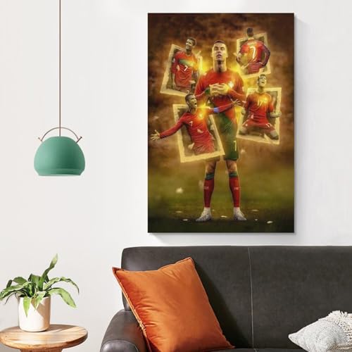 RSFQJXBVO Ronaldo Wall Poster - Football Hanging Print Painting for Bedroom Living Room Office Wall Decor - Gift for Hubby Boyfriend Girlfriend Sister Brother 16x24inch(40x60cm)