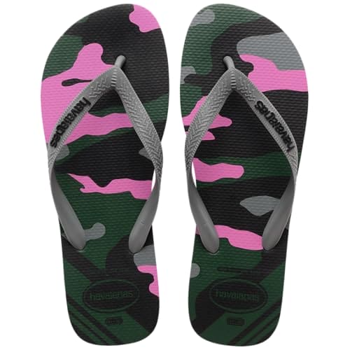 Havaianas Unisex Top Camo Sandal - Bold Print Flip Flops - Black, 9/10W - 8M