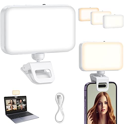 CAMOLO Video Conference Lighting Panel,Ring Light for Monitor Clip On,Zoom Call Lighting,Self Broadcasting and Live Streaming Rechargeable for Computer Laptop,Photography, Vlogging