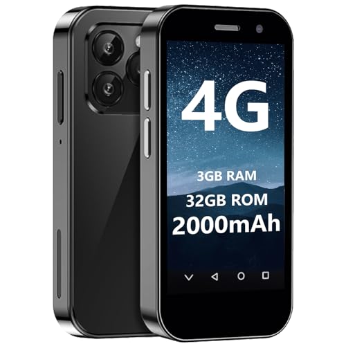 ATEVENSEE BezosMax 15MINI 4G Unlocked Mini Smartphone with 3.0" HD Screen,3GB+32GB, 2000mAh Battery, Android 9.0, Ultra Thin Body, 5MP Camera, Dual SIM-Black