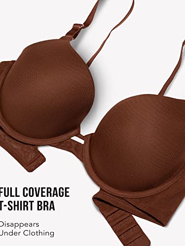 Smart & Sexy Everyday Invisitble Full Coverage T-Shirt, Underwire Bras for Women, Chocolate