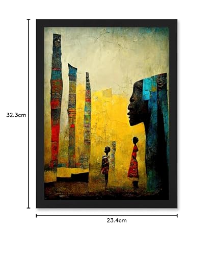 Doppelganger33 LTD African Art Modern Bright Abstract Artwork Framed Wall Art Print A4