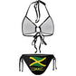 Patriotic Jamaica Flag Women's Jamaican Flag Bikini Cute 2 Piece Swimsuit Halter Padded Tops and Tie Bottoms Bathing Suits Swimwear