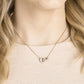 Swarovski Stone necklace, Circle, White, Rose gold-tone plated