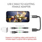 TRANLIKS USB C to Lightning Female Adapters 60W PD Fast Charging and Data Transfer for 15/15 Pro/15 Plus/15 Pro Max-BLACK