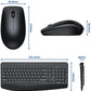 Ergonomic Keyboard and Mouse Wireless Combo, VIVEFOX Silent Full-Sized 2.4G Cordless Keyboard Mouse Set with Palm Rest for Windows PC Computer Desktop Laptop, Black