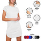 Fashion Star Womens Curved Hem Turn Up Cap Sleeve Tunic T-Shirt Mini Dress Plain White S/M (UK 8/10)