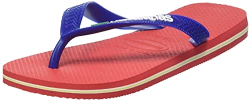 Havaianas, Unisex Adults, Brasil Logo, Flip Flop, Ruby Red/Ruby Red, 4.5/5 UK