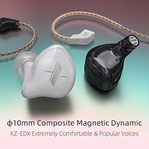 Sicanal KZ EDX Earphone 1DD Dynamic in Ear HiFi DJ Monitor Headphone Sport Noise Cancelling Headset (Without Mic, Clear Gray)