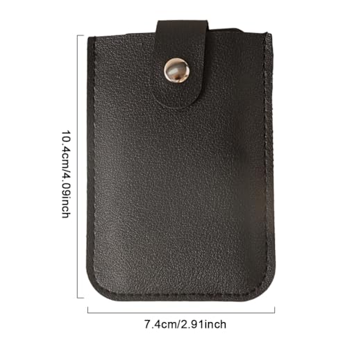 ASIEIT Ultra-Thin Card Holder Wallet Multi-Card Slots Pull Out Card Holder with Press Button PU Leather for Money Cards (Black)