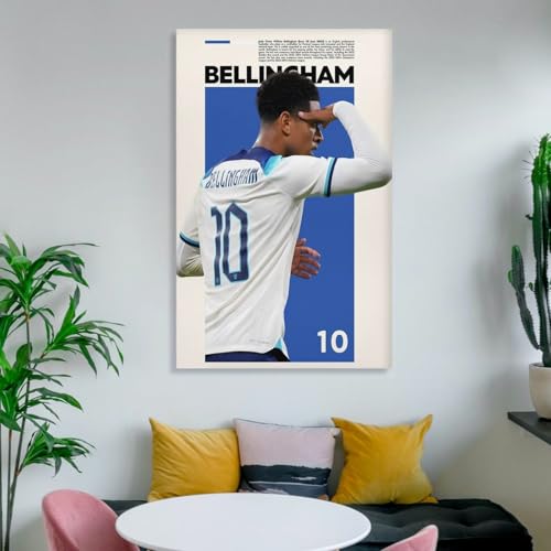 LUUJPWLN Jude Bellingham England Sports Poster High Resolution Soccer Fan Gift Idea Fifa World Cup Canvas Poster Bedroom Decor Landscape Office Room Decor Gift 08x12inch(20x30cm)